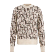 DIOR OBLIQUE SWEATER BEIGE AND BROWN WOOL JACQUARD - Z013