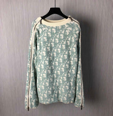 DIOR OBLIQUE SWEATER WHITE AND LIGHT GREEN - Z001