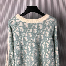 DIOR OBLIQUE SWEATER WHITE AND LIGHT GREEN - Z001