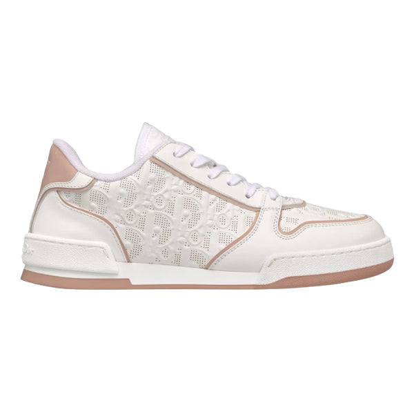 DIOR ONE SNEAKER WHITE AND NUDE DIOR OBLIQUE PERFORATED CALFSKIN - I084