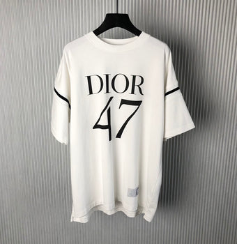 DIOR OVERSIZED T-SHIRT WHITE SLUB COTTON JERSEY - O031