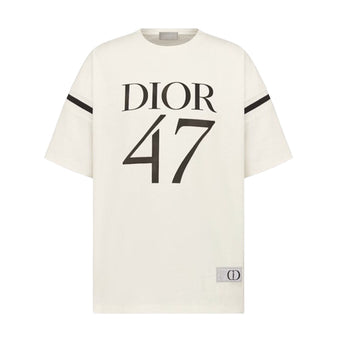 DIOR OVERSIZED T-SHIRT WHITE SLUB COTTON JERSEY - O031