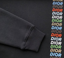 DIOR PRINTED RELAXED FIT COTTON BLACK HOODIE - Z027