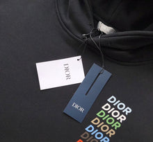 DIOR PRINTED RELAXED FIT COTTON BLACK HOODIE - Z027