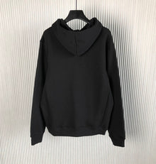 DIOR PRINTED RELAXED FIT COTTON BLACK HOODIE - Z027