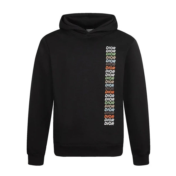 DIOR PRINTED RELAXED FIT COTTON BLACK HOODIE - Z027