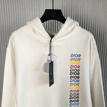 DIOR PRINTED RELAXED FIT COTTON WHITE HOODIE - Z020