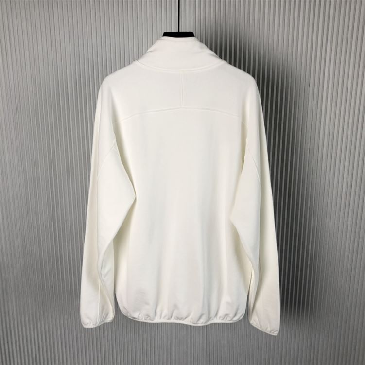 DIOR REGULAR-FIT SWEATER WITH STAND COLLAR WHITE COTTON FLEECE - Z002