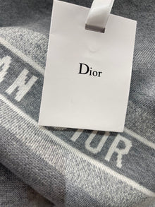 DIOR REVERSIBLE ROUND-NECK SWEATER GRAY DOUBLE-SIDED TECHNICAL CASHMERE - Z026