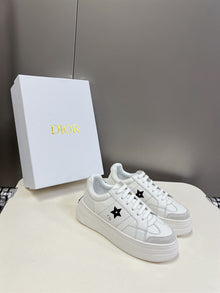 DIOR STAR PLATFORM SNEAKER WHITE CALFSKIN AND SUEDE - I011