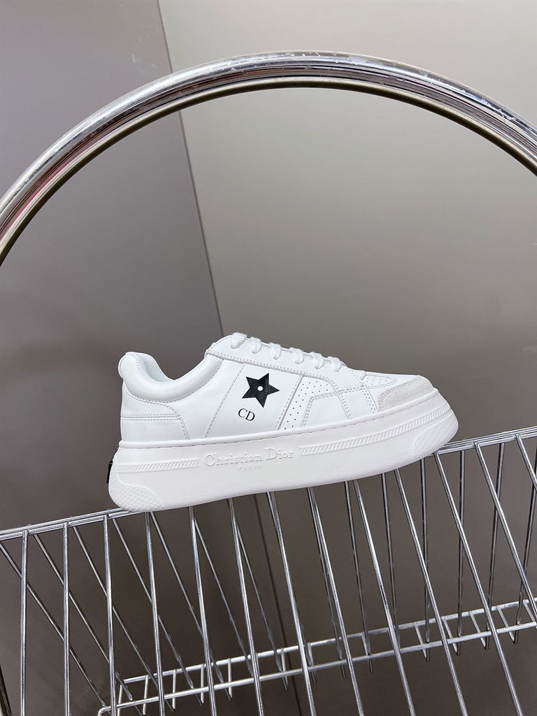 DIOR STAR PLATFORM SNEAKER WHITE CALFSKIN AND SUEDE - I011