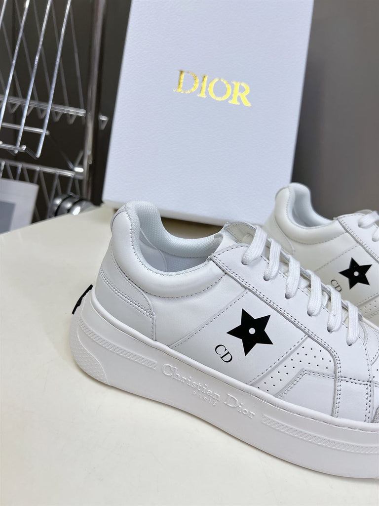 DIOR STAR PLATFORM SNEAKER WHITE CALFSKIN AND SUEDE - I011