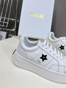 DIOR STAR PLATFORM SNEAKER WHITE CALFSKIN AND SUEDE - I011