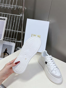 DIOR STAR PLATFORM SNEAKER WHITE CALFSKIN AND SUEDE - I011