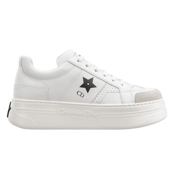 DIOR STAR PLATFORM SNEAKER WHITE CALFSKIN AND SUEDE - I011