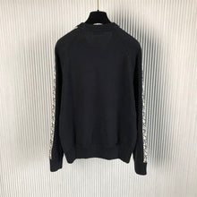 DIOR SWEATER WITH DIOR OBLIQUE INSERTS DEEP BLUE COTTON JERSEY - Z008