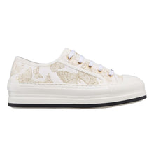 DIOR WALKNDIOR PLATFORM SNEAKER WHITE AND GOLD-TONE TOILE DE JOUY MEXICO - I099