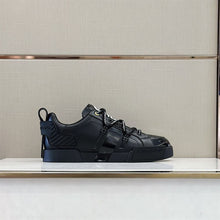 DOLCE & GABBANA PORTOFINO SNEAKERS IN CALFSKIN AND PATENT LEATHER - HY050