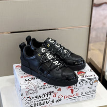 DOLCE & GABBANA PORTOFINO SNEAKERS IN CALFSKIN AND PATENT LEATHER - HY050