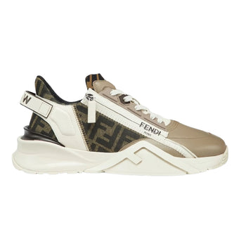 FENDI FLOW SNEAKERS BEIGE LEATHER LOW-TOPS - F017