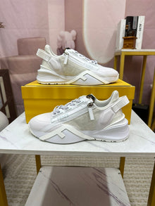 FENDI FLOW WHITE LEATHER LOW-TOPS - F022