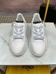 FENDI FLOW WHITE LEATHER LOW-TOPS - F022