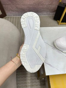 FENDI FLOW WHITE LEATHER LOW-TOPS - F022