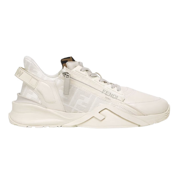 FENDI FLOW WHITE LEATHER LOW-TOPS - F022