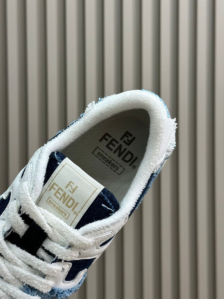 FENDI MATCH BLUE DENIM LOW-TOPS SNEAKER - F002