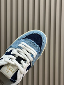 FENDI MATCH BLUE DENIM LOW-TOPS SNEAKER - F002