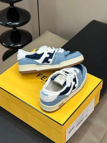 FENDI MATCH BLUE DENIM LOW-TOPS SNEAKER - F002