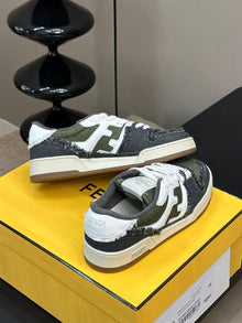 FENDI MATCH GREEN DENIM LOW-TOPS SNEAKER - F001