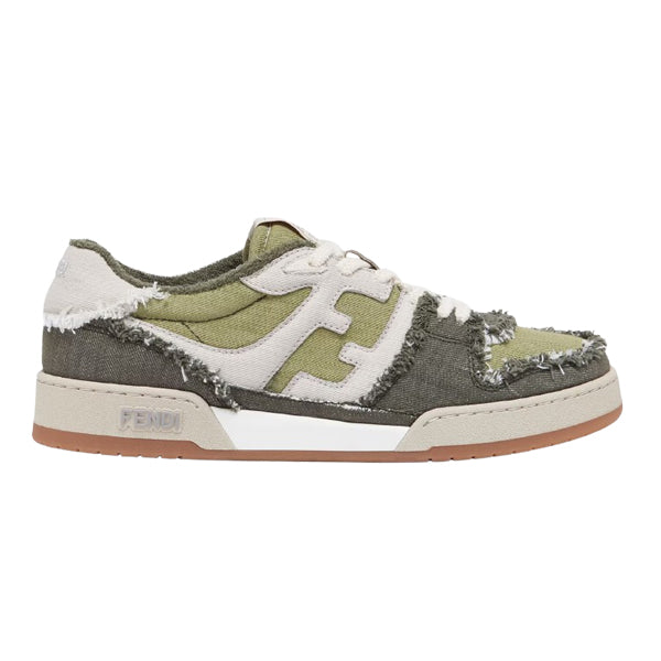 FENDI MATCH GREEN DENIM LOW-TOPS SNEAKER - F001