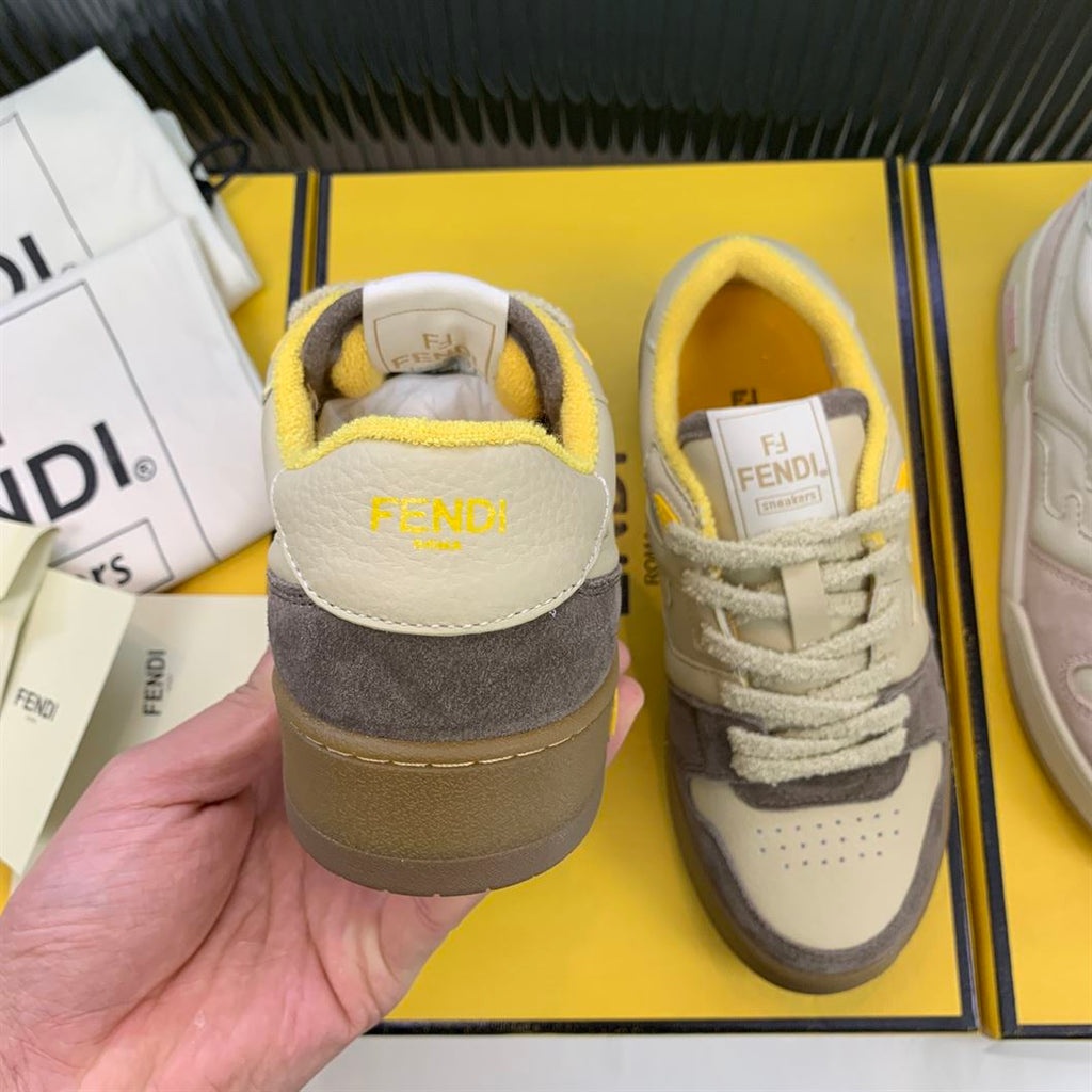 FENDI MATCH LOW-TOPS BEIGE GUM YELLOW - F009