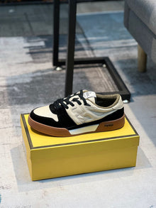 FENDI MATCH LOW-TOPS IN BLACK SUEDE - F011