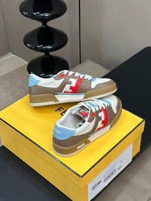 FENDI MATCH MULTICOLOR LEATHER LOW-TOPS SNEAKER - F003