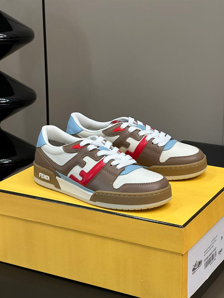 FENDI MATCH MULTICOLOR LEATHER LOW-TOPS SNEAKER - F003