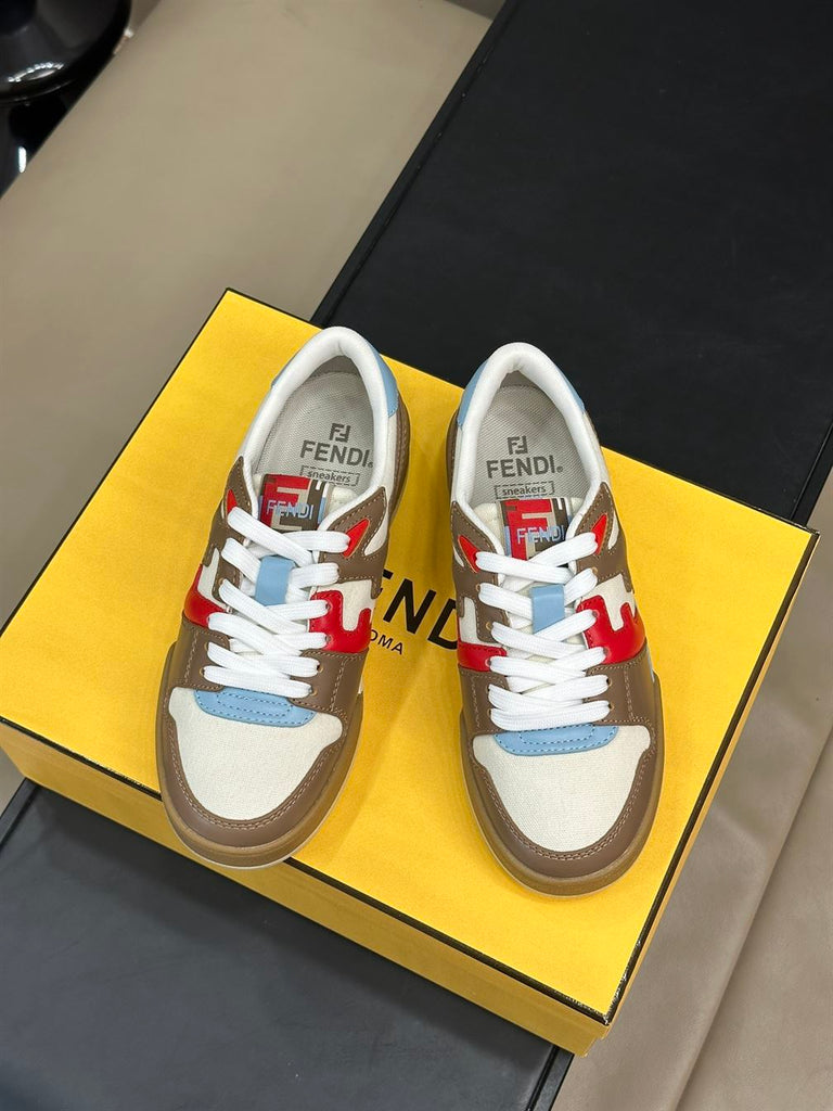 FENDI MATCH MULTICOLOR LEATHER LOW-TOPS SNEAKER - F003