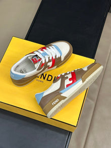 FENDI MATCH MULTICOLOR LEATHER LOW-TOPS SNEAKER - F003