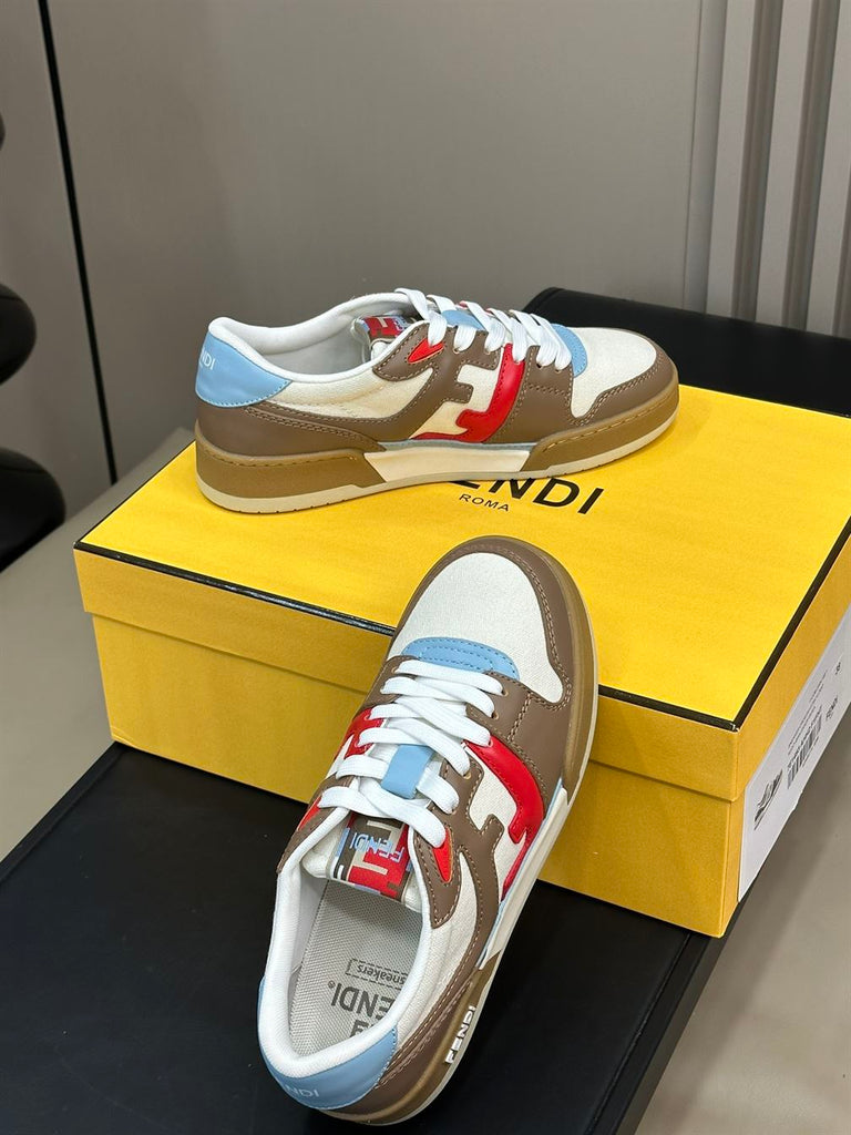 FENDI MATCH MULTICOLOR LEATHER LOW-TOPS SNEAKER - F003