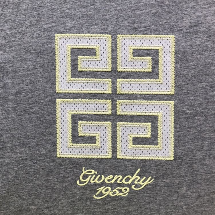 GIVENCHY 4G T-SHIRT IN COTTON LIGHT GREY MELANGE - K003