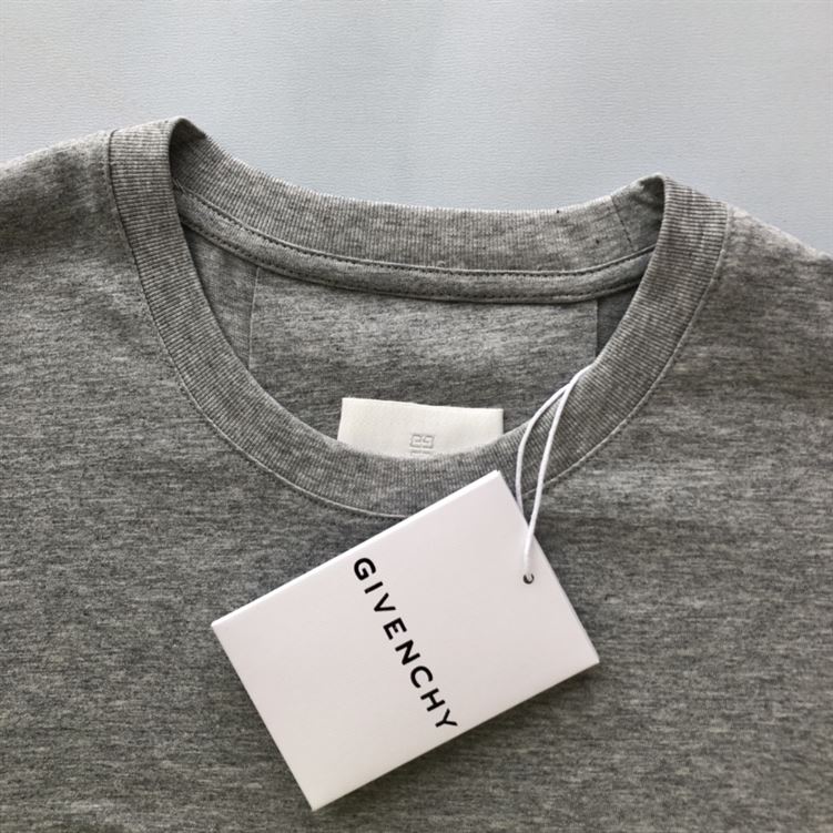 GIVENCHY 4G T-SHIRT IN COTTON LIGHT GREY MELANGE - K003