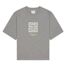 GIVENCHY 4G T-SHIRT IN COTTON LIGHT GREY MELANGE - K003