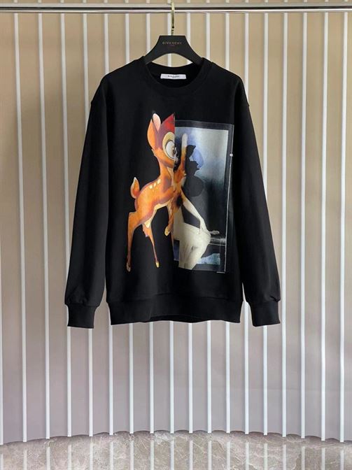 GIVENCHY BAMBI PRINT SWEATSHIRT IN BLACK - AD008