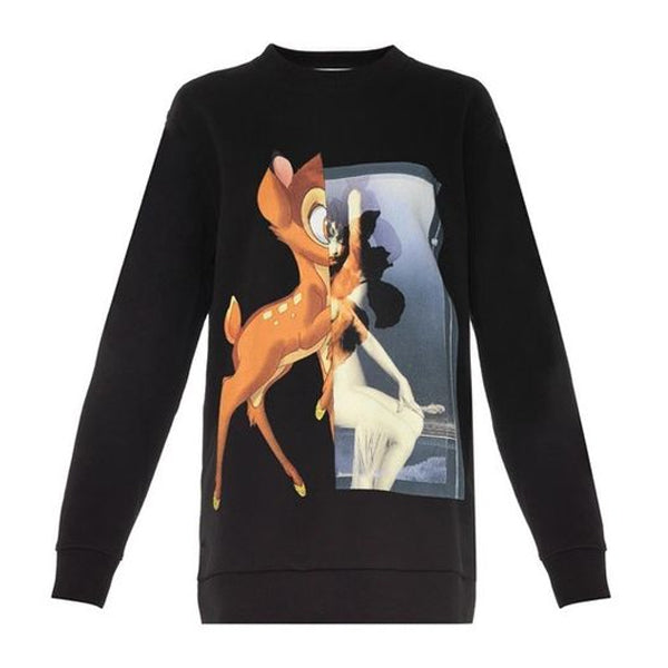 GIVENCHY BAMBI PRINT SWEATSHIRT IN BLACK - AD008