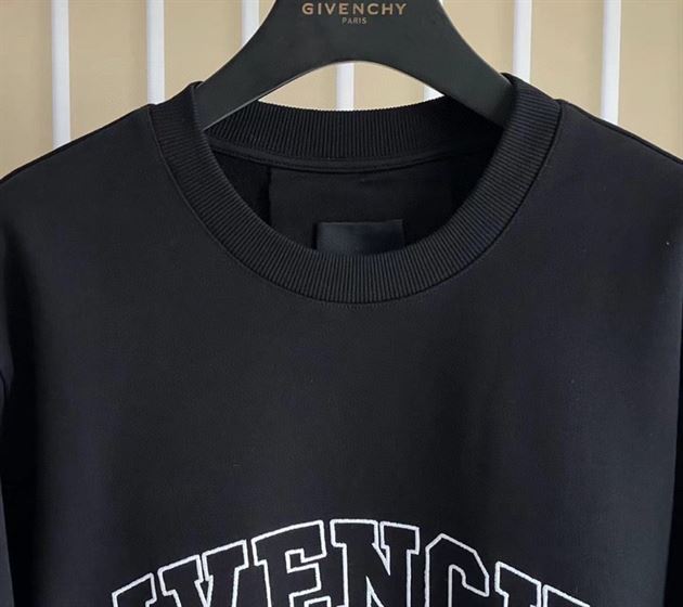 GIVENCHY COLLEGE SLIM FIT CREWNECK SWEATSHIRT BLACK - AD006