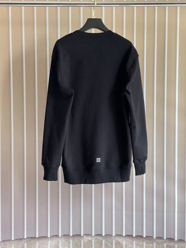 GIVENCHY COLLEGE SLIM FIT CREWNECK SWEATSHIRT BLACK - AD006