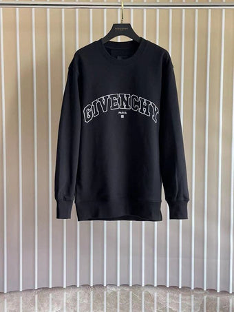 GIVENCHY COLLEGE SLIM FIT CREWNECK SWEATSHIRT BLACK - AD006