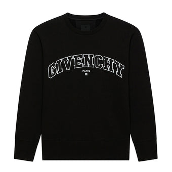 GIVENCHY COLLEGE SLIM FIT CREWNECK SWEATSHIRT BLACK - AD006