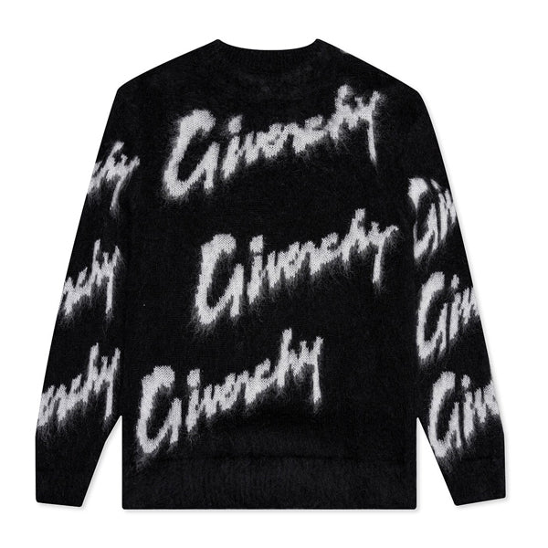 GIVENCHY LOGO MOHAIR-BLEND INTARSIA SWEATER - AD010